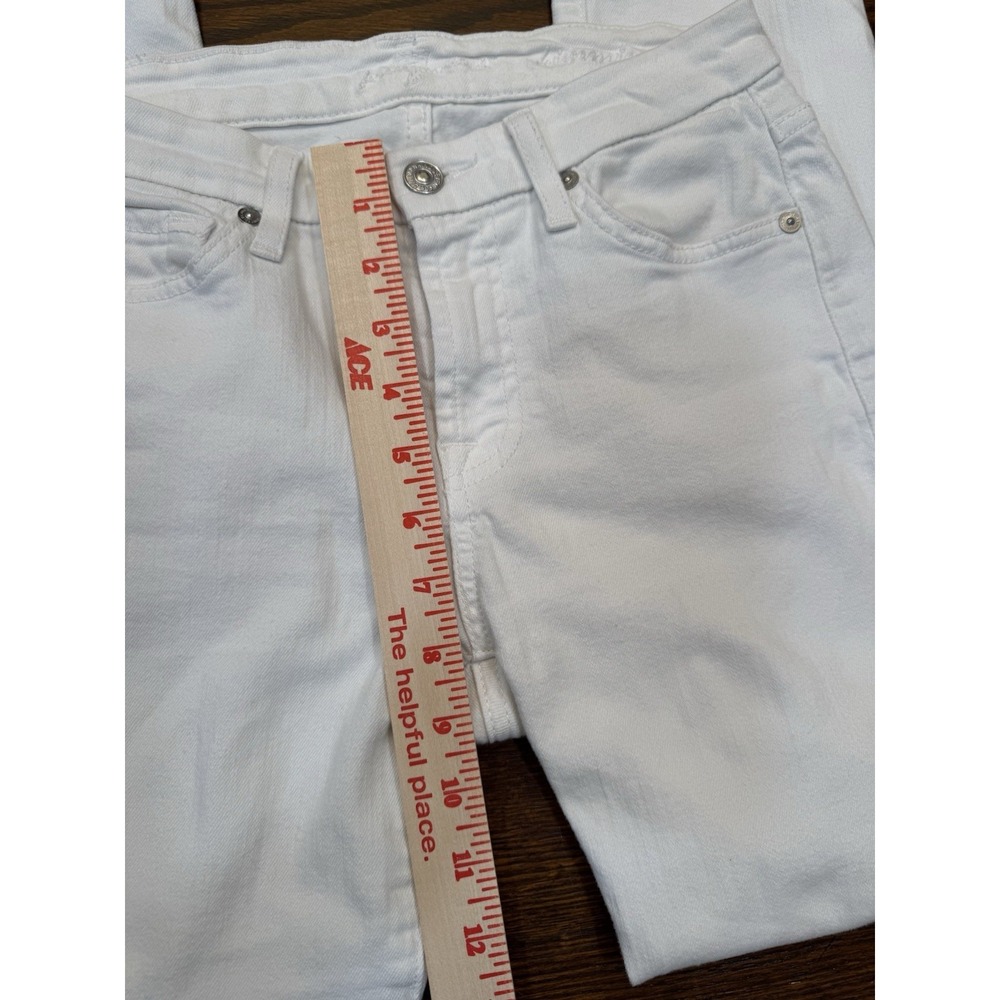7 For All Mankind Kimmie Crop White Stretch Jeans Women's Size 25 = Size 0-2 - Picture 5 of 11